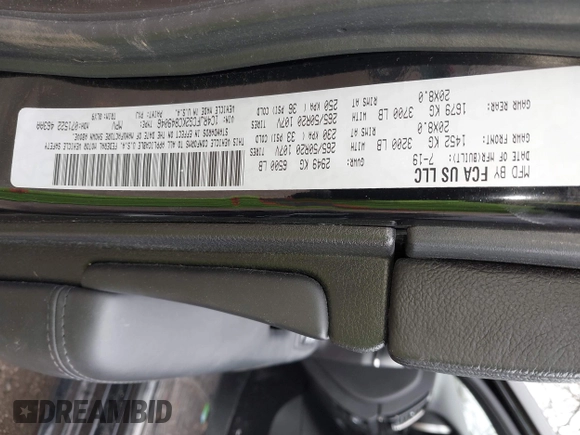 2019 Jeep Grand Cherokee High Altitude with VIN 1C4RJFCG2KC849046, listed as a IAAI auction lot 42100162 with 39,486 mi miles and . Bid and sale history available at DreamBid. Image 9.