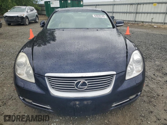 2007 Lexus SC 430 with VIN JTHFN45Y979013870, listed as a Copart auction lot 63039145 with 172,949 mi miles and Salvage title. Bid and sale history available at DreamBid. Image 5.
