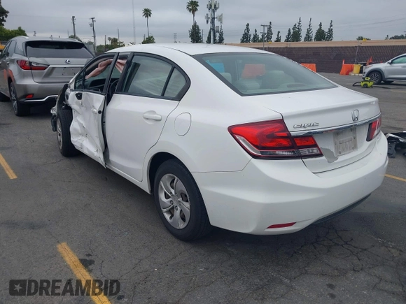 2015 Honda Civic LX with VIN 2HGFB2F53FH561723, listed as a IAAI auction lot 42163448 with 55,704 mi miles. Bid and sale history available at carsss.com. Image 3.