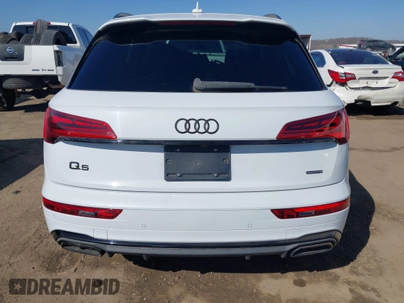 2022 Audi Q5 S line Premium Plus with VIN WA1EAAFY1N2126380, listed as a IAAI auction lot 41782000 with 27,599 mi miles and . Bid and sale history available at DreamBid. Image 17.