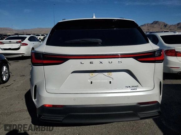 2025 Lexus NX 350 Premium with VIN JTJGGCEZ9S5010385, listed as a Copart auction lot 46846485 with 5,606 mi miles and Salvage title. Bid and sale history available at DreamBid. Image 6.