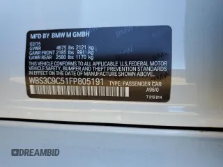 2015 BMW M3 z VIN WBS3C9C51FP805191, wystawiony jako Copart lot #66746462 z przebiegiem 59 161 mil mil oraz . Historia ofert i sprzedaży dostępna na DreamBid. Obrazek 10.