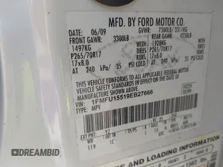 2009 Ford Expedition SSV с VIN 1FMFU15519EB27666, выставлен на аукционе IAAI как лот 41506400 с пробегом 204 593 миль миль и . История ставок и продаж доступна на DreamBid. Изображение 9.