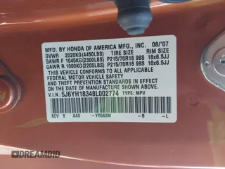 2008 Honda Element LX with VIN 5J6YH18348L002774, listed as a IAAI auction lot 41346872 with Not Provided miles and . Bid and sale history available at DreamBid. Image 9.
