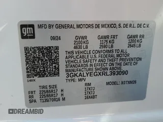 2024 GMC Terrain AT4 with VIN 3GKALYEGXRL393090, listed as a Copart auction lot 48188205 with 6,249 mi miles and Salvage Title. Bid and sale history available at DreamBid. Image 13.