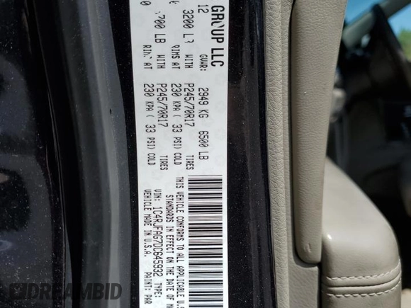 2013 Jeep Grand Cherokee Laredo с VIN 1C4RJFAG7DC645932, выставлен на аукционе Copart как лот 57969715 с пробегом 165 717 миль миль и Списание • Salvage title. История ставок и продаж доступна на DreamBid. Изображение 13.