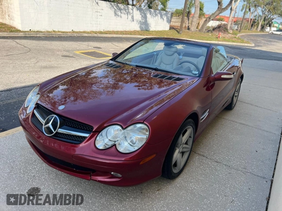 2005 Mercedes-Benz SL 500 with VIN WDBSK75F25F099884, listed as a Copart auction lot 55681775 with 74,756 mi miles and Clean Title. Bid and sale history available at DreamBid. Image 2.