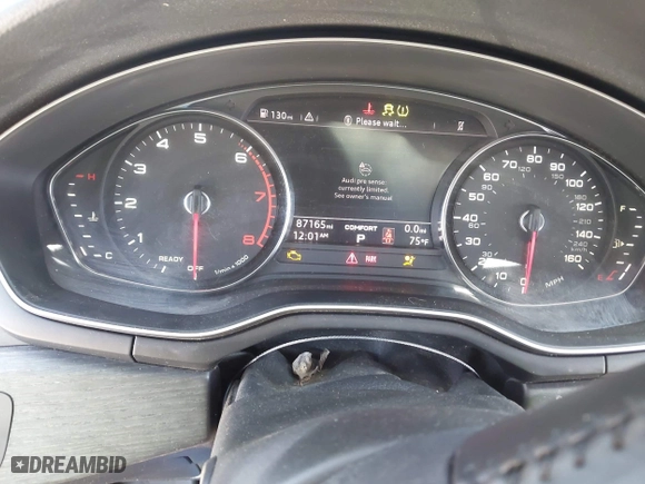 2019 Audi A4 Premium with VIN WAUGMAF40KN002742, listed as a IAAI auction lot 41902534 with 87,165 mi miles. Bid and sale history available at carsss.com. Image 7.
