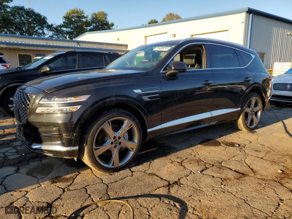 2022 Genesis GV80 with VIN KMUHCESC4NU080544, listed as a Copart auction lot 74490614 with 27,720 mi miles and Salvage Title. Bid and sale history available at carsss.com. Image 1.