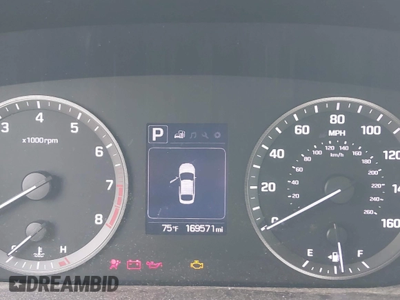 2016 Hyundai Sonata Eco z VIN 5NPE24AA6GH264853, wystawiony jako IAAI lot #42474075 z przebiegiem 169 571 mil mil oraz . Historia ofert i sprzedaży dostępna na DreamBid. Obrazek 7.