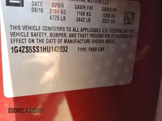 2017 Buick LaCrosse Premium with VIN 1G4ZS5SS1HU142032, listed as a Copart auction lot 69281554 with 17,820 mi miles and Clean Title. Bid and sale history available at carsss.com. Image 14.