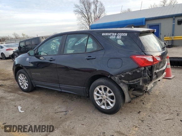 2020 Chevrolet Equinox LS z VIN 2GNAXSEV0L6202582, wystawiony jako Copart lot #84821374 z przebiegiem 56 524 mil mil oraz Szkoda całkowita • Salvage title. Historia ofert i sprzedaży dostępna na DreamBid. Obrazek 2.
