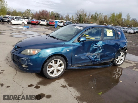 2008 Mazda 3 S Touring with VIN JM1BK343X81810444, listed as a Copart auction lot 50779035 with 129,463 mi miles and Salvage Title. Bid and sale history available at DreamBid. Image 1.