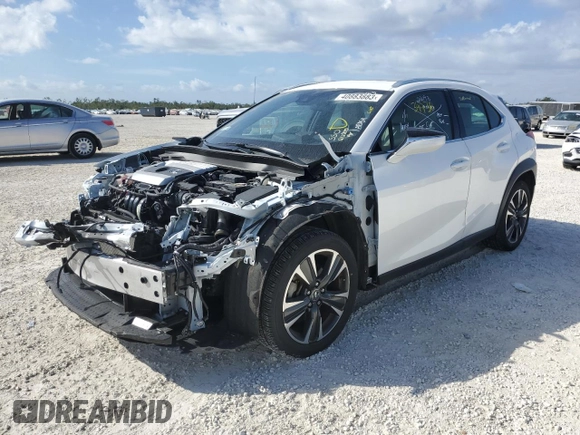 2019 Lexus UX with VIN JTHY3JBH7K2002188, listed as a Copart auction lot 40883883 with 34,736 mi miles. Bid and sale history available at carsss.com. Image 1.