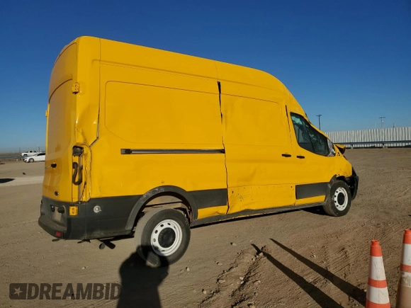2023 Ford Transit Cargo with VIN 1FTBR1X89PKA25414, listed as a Copart auction lot 46476085 with 61,328 mi miles and Salvage title. Bid and sale history available at DreamBid. Image 3.