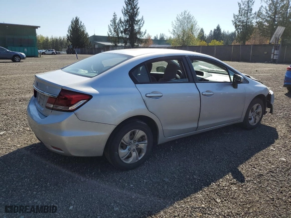 2015 Honda Civic Sedan LX with VIN 19XFB2F52FE275551, listed as a Copart auction lot 53150535 with 113,041 mi miles and Salvage Title. Bid and sale history available at carsss.com. Image 3.