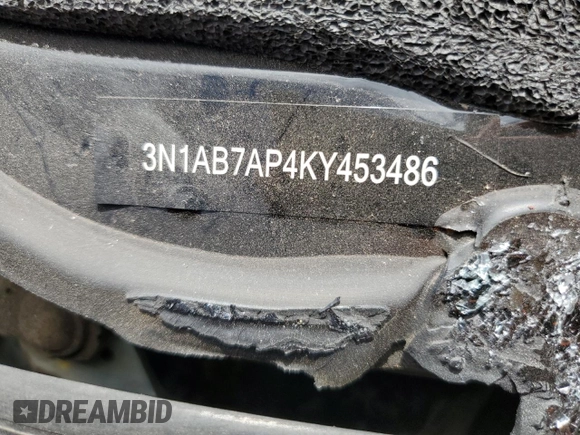 2019 Nissan Sentra SV with VIN 3N1AB7AP4KY453486, listed as a Copart auction lot 53346395 with Not Provided miles and Salvage Title. Bid and sale history available at DreamBid. Image 14.