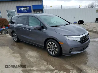 2021 Honda Odyssey EX-L with VIN 5FNRL6H76MB006265, listed as a Copart auction lot 50958395 with 60,662 mi miles and Salvage Title. Bid and sale history available at DreamBid. Image 4.