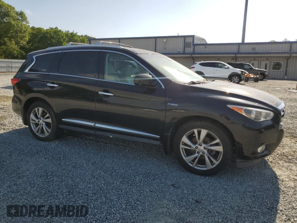 2014 Infiniti QX60 Hybrid with VIN 5N1CL0MM3EC515285, listed as a Copart auction lot 55140855 with 156,880 mi miles and Salvage Title. Bid and sale history available at DreamBid. Image 4.