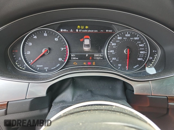 2016 Audi A6 Premium Plus with VIN WAUDFAFC9GN057816, listed as a Copart auction lot 60832495 with 111,531 mi miles and Salvage title. Bid and sale history available at DreamBid. Image 9.