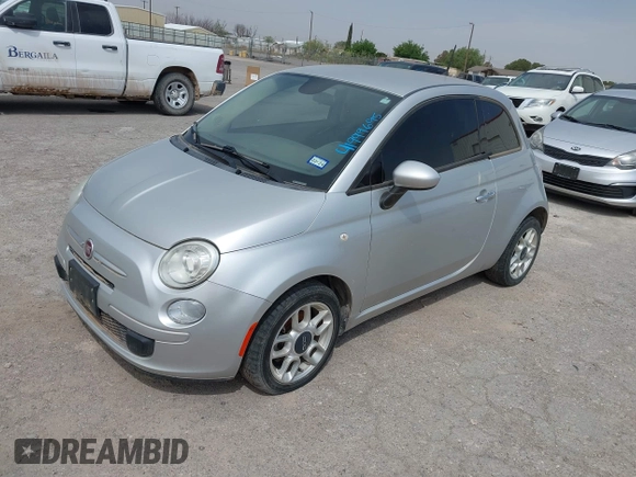 2014 FIAT 500 Pop with VIN 3C3CFFARXET205433, listed as a IAAI auction lot 41999695 with 106,320 mi miles. Bid and sale history available at carsss.com. Image 2.