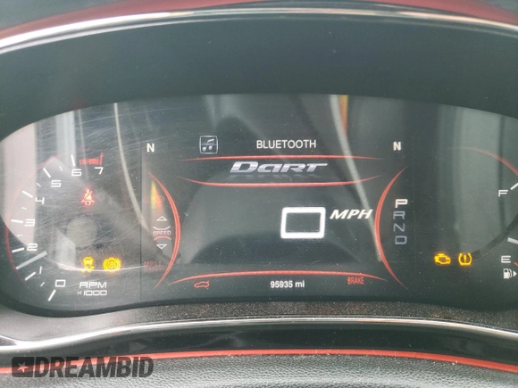 2016 Dodge Dart GT with VIN 1C3CDFEB1GD593423, listed as a Copart auction lot 48907715 with 95,935 mi miles and Non repairable. Bid and sale history available at DreamBid. Image 9.