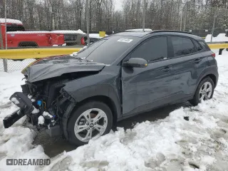 2023 Hyundai Kona SEL with VIN KM8K32AB3PU063636, listed as a Copart auction lot 44851405 with 19,470 mi miles and Salvage Title. Bid and sale history available at carsss.com. Image 1.