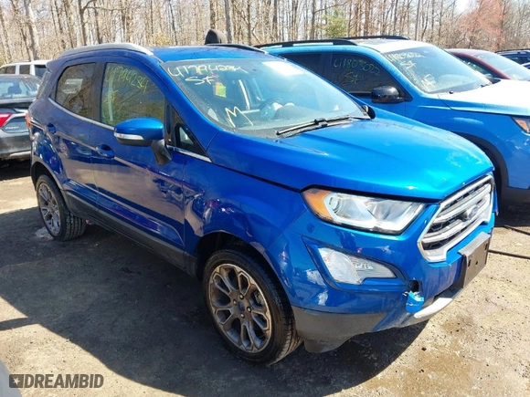2019 Ford EcoSport Titanium with VIN MAJ6S3KL7KC256835, listed as a IAAI auction lot 41794284 with 61,457 mi miles. Bid and sale history available at carsss.com. Image 1.