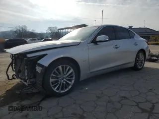 2019 Infiniti Q50 Luxe z VIN JN1EV7AP2KM512398, wystawiony jako Copart lot #44341435 z przebiegiem 120 762 mil mil oraz Szkody całkowita. Historia ofert i sprzedaży dostępna na DreamBid. Obrazek 1.