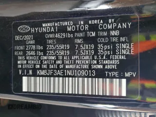 2022 Hyundai Tucson N Line with VIN KM8JF3AE1NU109013, listed as a Copart auction lot 41794345 with 37,064 mi miles and Salvage Title. Bid and sale history available at carsss.com. Image 14.