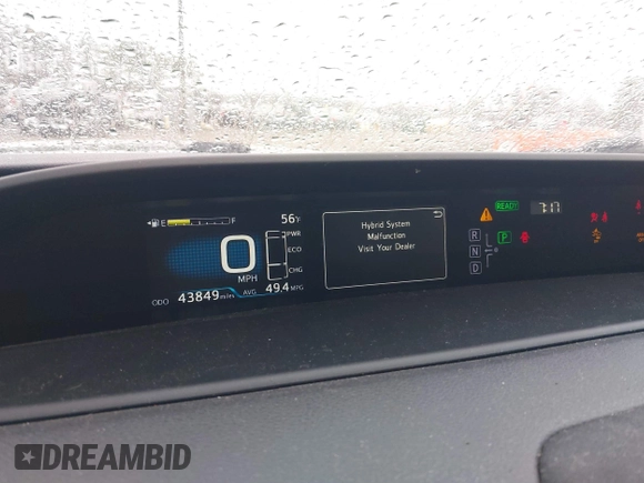 2017 Toyota Prius Two with VIN JTDKBRFU2H3050409, listed as a IAAI auction lot 41876149 with 43,849 mi miles and . Bid and sale history available at DreamBid. Image 7.