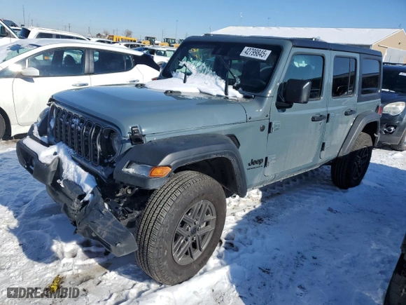 2024 Jeep Wrangler Sport with VIN 1C4PJXDG5RW315947, listed as a Copart auction lot 42799845 with 2,266 mi miles and Salvage Title. Bid and sale history available at carsss.com. Image 1.