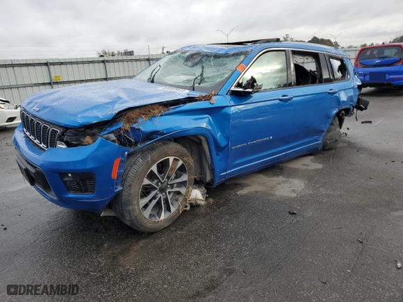 2023 Jeep Grand Cherokee L Overland with VIN 1C4RJKDG5P8738220, listed as a Copart auction lot 80683944 with 19,315 mi miles and Salvage Title. Bid and sale history available at carsss.com. Image 1.