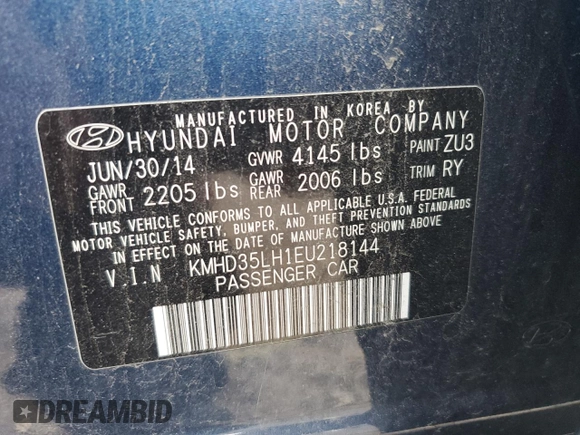 2014 Hyundai Elantra GT with VIN KMHD35LH1EU218144, listed as a Copart auction lot 69008094 with 82,853 mi miles and Salvage Title. Bid and sale history available at carsss.com. Image 12.