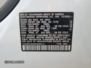 2021 Volkswagen Atlas SE with VIN 1V2JP2CAXMC558313, listed as a Copart auction lot 50382084 with 55,361 mi miles and Salvage title. Bid and sale history available at DreamBid. Image 15.