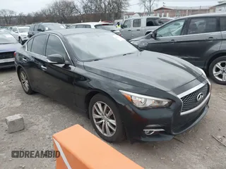2014 Infiniti Q50 Sport with VIN JN1BV7ARXEM704791, listed as a IAAI auction lot 41715227 with 162,063 mi miles and . Bid and sale history available at carsss.com. Image 1.