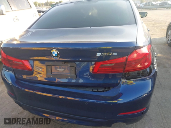2019 BMW 5 Series 530e with VIN WBAJA9C58KB391755, listed as a IAAI auction lot 42659993 with 56,296 mi miles and . Bid and sale history available at DreamBid. Image 18.