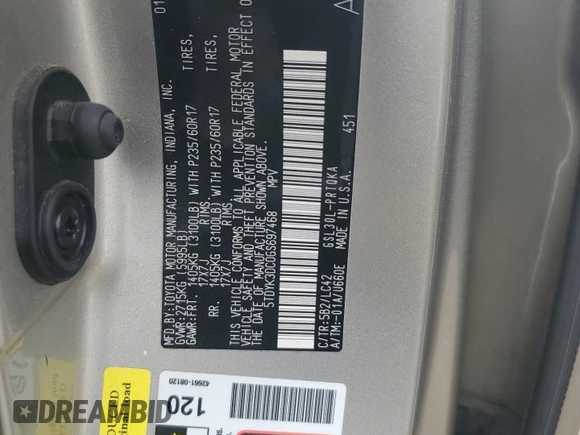 2016 Toyota Sienna XLE with VIN 5TDYK3DC0GS697468, listed as a Copart auction lot 51186795 with 128,851 mi miles and Salvage Title. Bid and sale history available at DreamBid. Image 15.