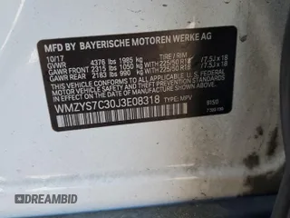 2018 MINI Countryman Cooper with VIN WMZYS7C30J3E08318, listed as a Copart auction lot 62304375 with 38,091 mi miles and Salvage title. Bid and sale history available at DreamBid. Image 12.