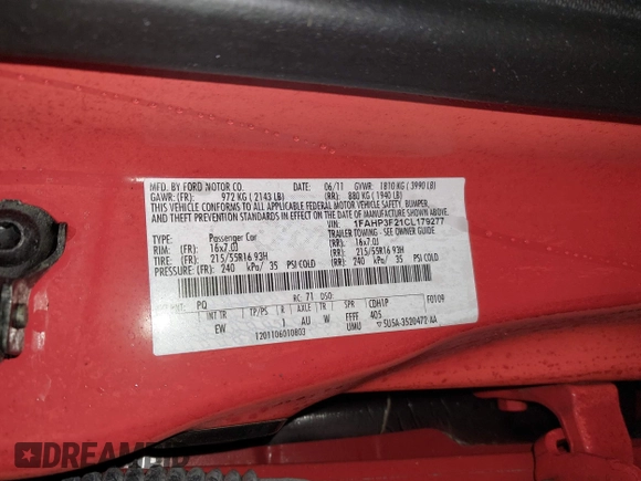 2012 Ford Focus SE с VIN 1FAHP3F21CL179277, выставлен на аукционе IAAI как лот 41840081 с пробегом 45 818 миль миль и . История ставок и продаж доступна на DreamBid. Изображение 9.