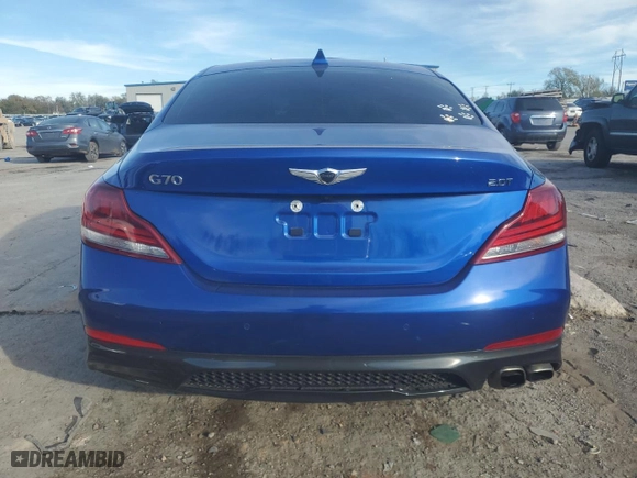 2020 Genesis G70 2.0T with VIN KMTG44LA1LU062584, listed as a Copart auction lot 81599124 with 70,907 mi miles and Salvage Title. Bid and sale history available at carsss.com. Image 6.