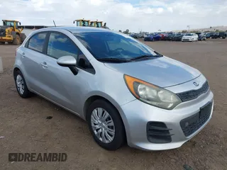 2016 Kia Rio LX with VIN KNADM5A39G6676589, listed as a IAAI auction lot 41777025 with 115,364 mi miles. Bid and sale history available at carsss.com. Image 1.