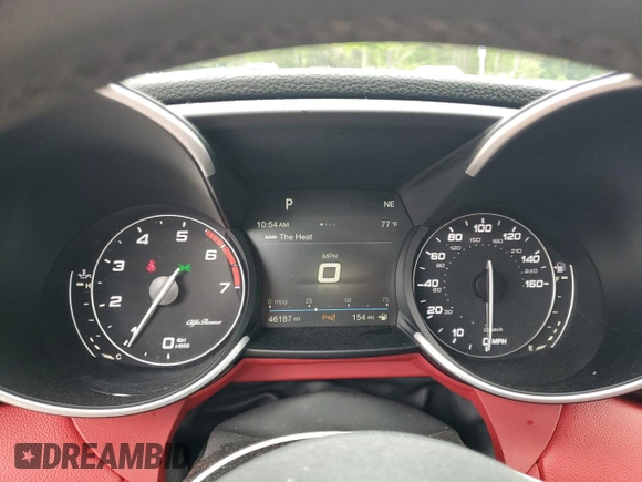 2019 Alfa Romeo Giulia Sport with VIN ZARFAMAN9K7622816, listed as a Copart auction lot 58764765 with 46,187 mi miles and Salvage title. Bid and sale history available at DreamBid. Image 9.