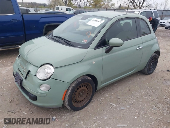 2013 FIAT 500 Pop with VIN 3C3CFFAR4DT749733, listed as a IAAI auction lot 42012326 with 110,712 mi miles. Bid and sale history available at carsss.com. Image 2.