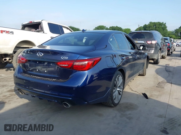 2024 Infiniti Q50 Sensory with VIN JN1EV7CP8RM601738, listed as a IAAI auction lot 42068560 with 10,154 mi miles and . Bid and sale history available at DreamBid. Image 4.