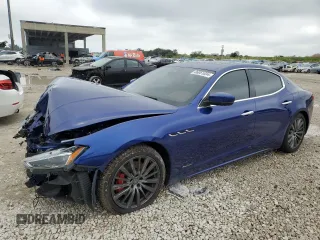2018 Maserati Ghibli with VIN ZAM57XSL9J1305067, listed as a Copart auction lot 86051034 with 53,765 mi miles and Salvage Title. Bid and sale history available at carsss.com. Image 1.