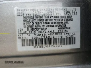 2024 Nissan Sentra SV with VIN 3N1AB8CV0RY341571, listed as a Copart auction lot 54752555 with 23,771 mi miles and Clean Title. Bid and sale history available at DreamBid. Image 13.