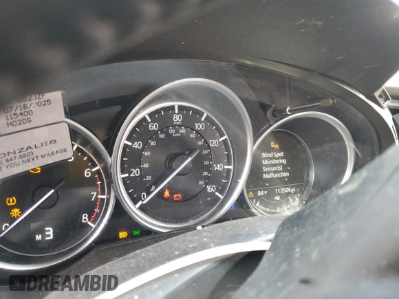2020 Mazda 6 Sport with VIN JM1GL1UM5L1517883, listed as a Copart auction lot 54582025 with 112,506 mi miles and Salvage Title. Bid and sale history available at DreamBid. Image 9.