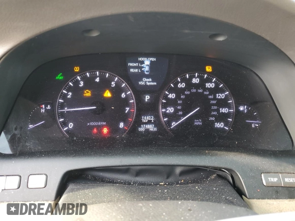 2008 Lexus LS 460 L with VIN JTHGL46F985022438, listed as a Copart auction lot 49938335 with 174,887 mi miles and Salvage title. Bid and sale history available at DreamBid. Image 9.