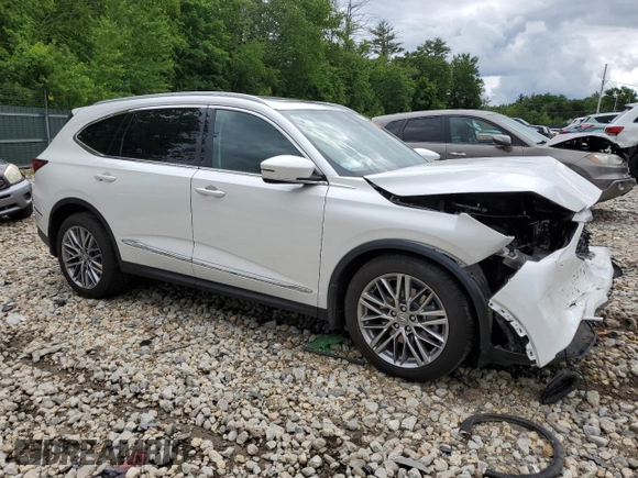 2023 Acura MDX w/Advance Package with VIN 5J8YE1H8XPL020139, listed as a Copart auction lot 58213504 with 0 mi miles and Salvage Title. Bid and sale history available at carsss.com. Image 4.